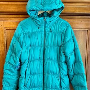 Patagonia puffer down parka teal green Women's Downtown Jacket